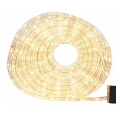 Χριστουγεννιάτικος Φωτοσωλήνας Λευκός Θερμός LED με Διάφανο Καλώδιο και Πρόγραμμα (18m)